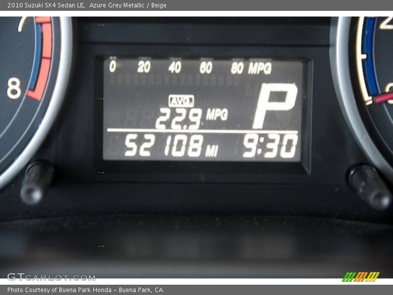 Azure Grey Metallic / Beige 2010 Suzuki SX4 Sedan LE