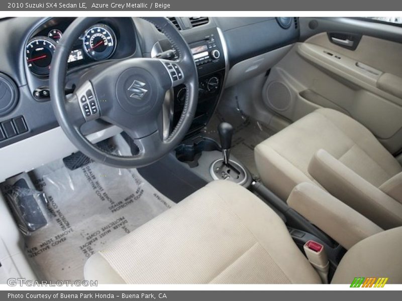 Azure Grey Metallic / Beige 2010 Suzuki SX4 Sedan LE