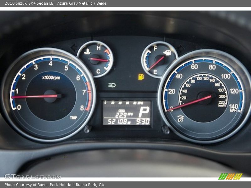 Azure Grey Metallic / Beige 2010 Suzuki SX4 Sedan LE