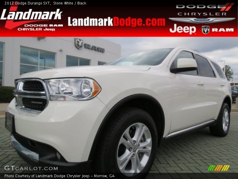 Stone White / Black 2012 Dodge Durango SXT