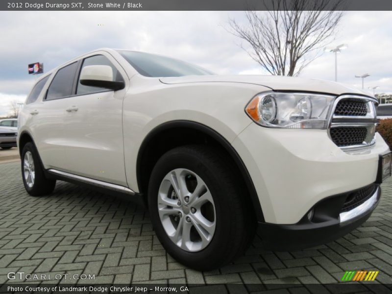 Stone White / Black 2012 Dodge Durango SXT