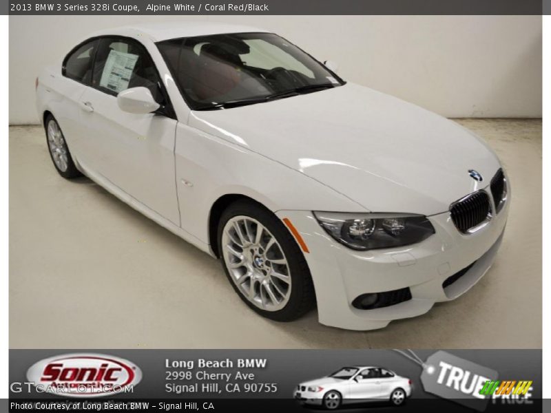 Alpine White / Coral Red/Black 2013 BMW 3 Series 328i Coupe
