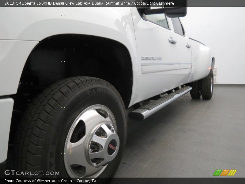 Summit White / Cocoa/Light Cashmere 2013 GMC Sierra 3500HD Denali Crew Cab 4x4 Dually