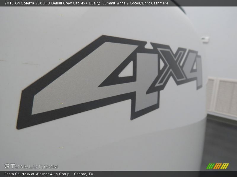 Summit White / Cocoa/Light Cashmere 2013 GMC Sierra 3500HD Denali Crew Cab 4x4 Dually