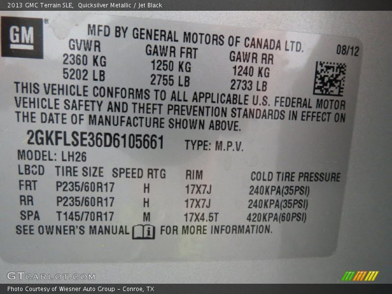 Quicksilver Metallic / Jet Black 2013 GMC Terrain SLE