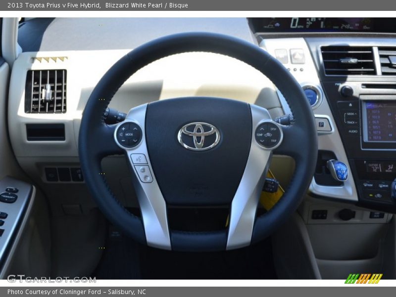 Blizzard White Pearl / Bisque 2013 Toyota Prius v Five Hybrid