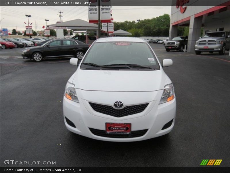 Super White / Dark Gray 2012 Toyota Yaris Sedan