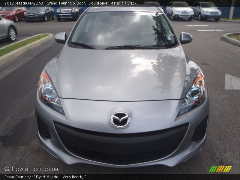 Liquid Silver Metallic / Black 2012 Mazda MAZDA3 i Grand Touring 5 Door