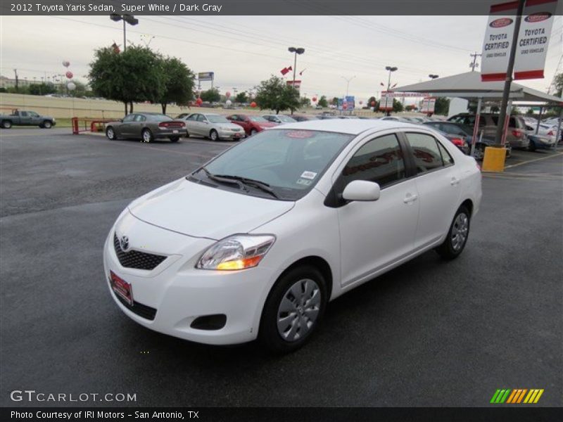 Super White / Dark Gray 2012 Toyota Yaris Sedan