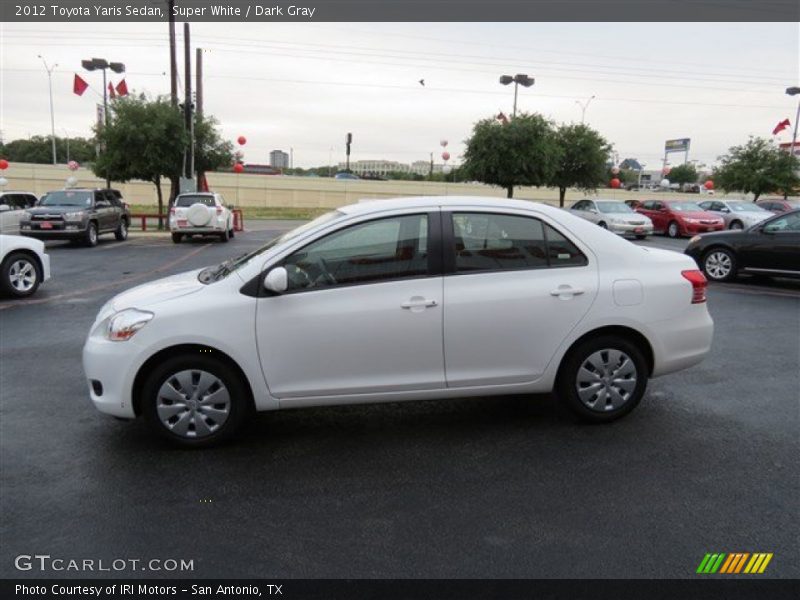 Super White / Dark Gray 2012 Toyota Yaris Sedan