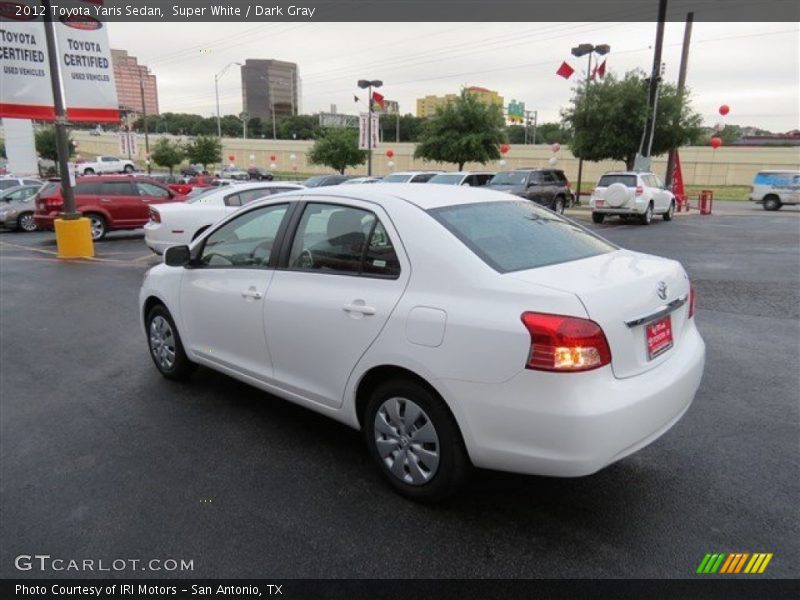 Super White / Dark Gray 2012 Toyota Yaris Sedan