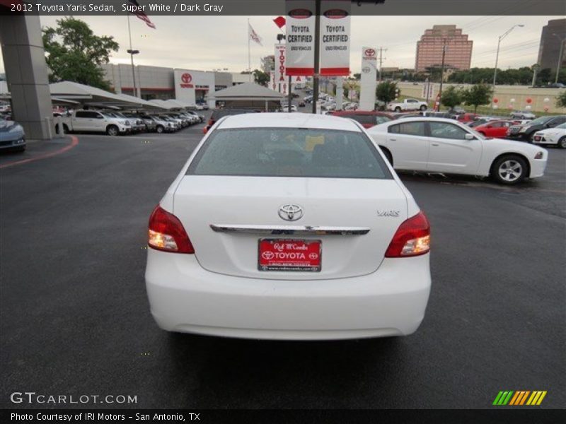 Super White / Dark Gray 2012 Toyota Yaris Sedan