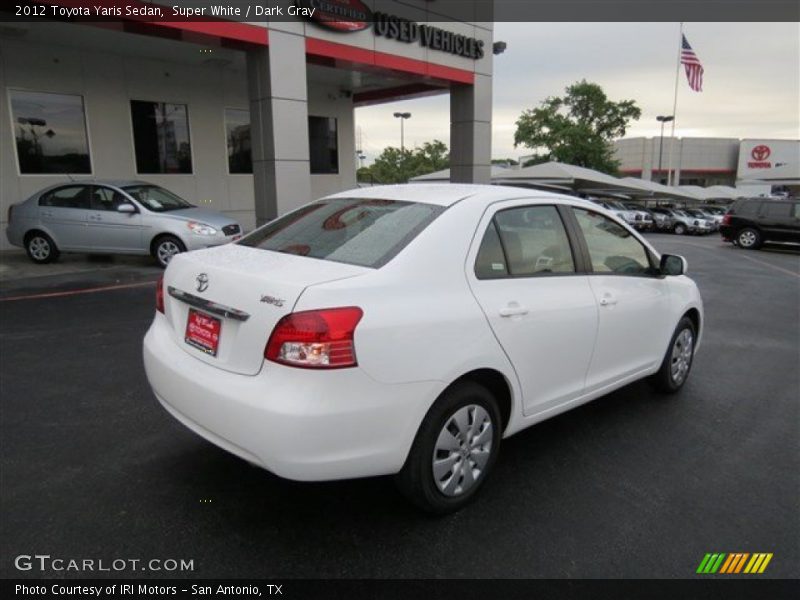 Super White / Dark Gray 2012 Toyota Yaris Sedan