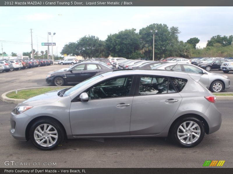 Liquid Silver Metallic / Black 2012 Mazda MAZDA3 i Grand Touring 5 Door