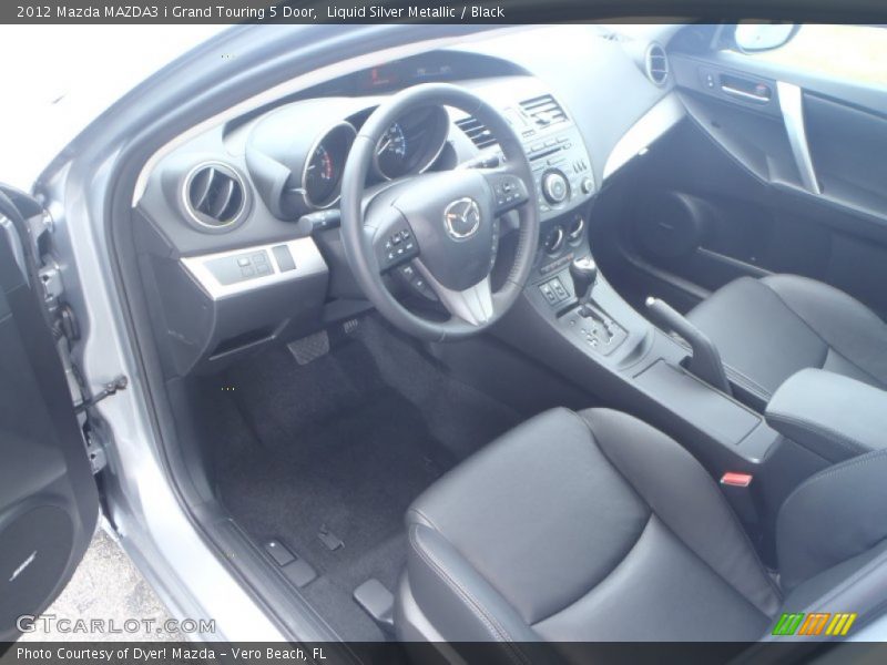 Liquid Silver Metallic / Black 2012 Mazda MAZDA3 i Grand Touring 5 Door