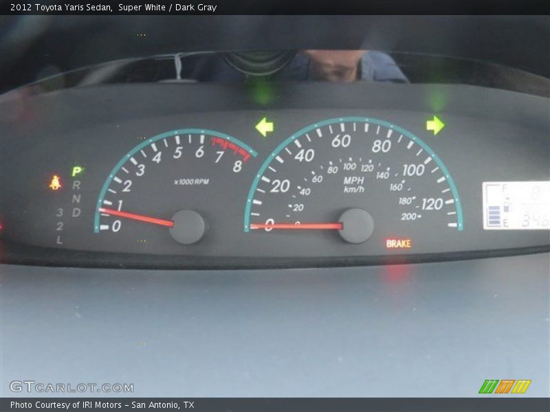 Super White / Dark Gray 2012 Toyota Yaris Sedan