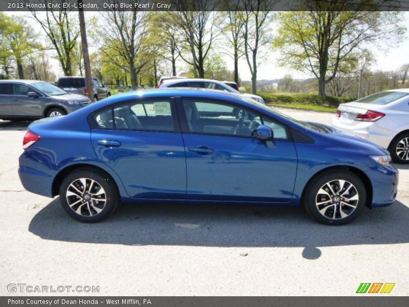 Dyno Blue Pearl / Gray 2013 Honda Civic EX-L Sedan