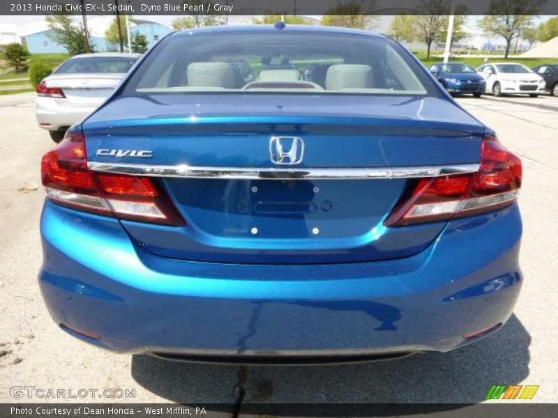 Dyno Blue Pearl / Gray 2013 Honda Civic EX-L Sedan
