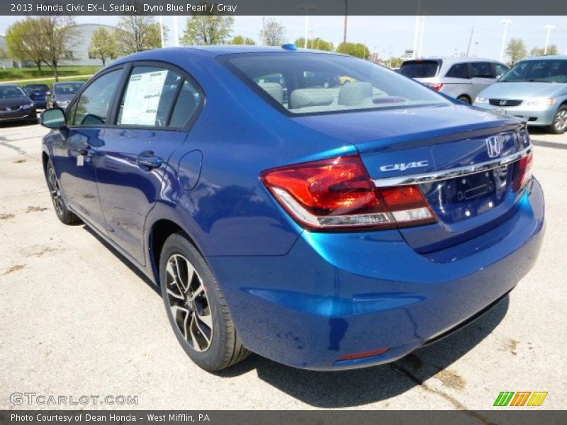 Dyno Blue Pearl / Gray 2013 Honda Civic EX-L Sedan