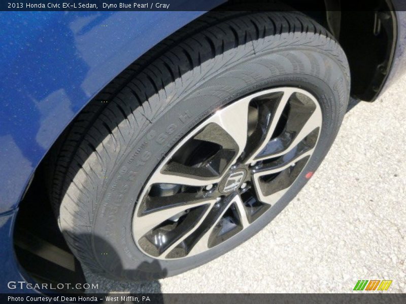 Dyno Blue Pearl / Gray 2013 Honda Civic EX-L Sedan