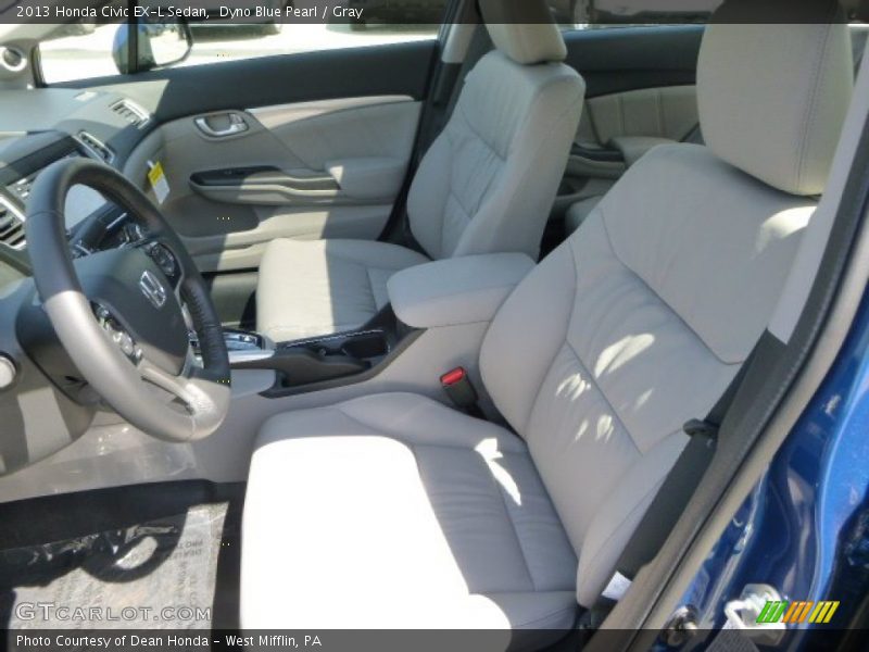 Dyno Blue Pearl / Gray 2013 Honda Civic EX-L Sedan