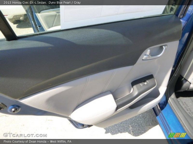 Dyno Blue Pearl / Gray 2013 Honda Civic EX-L Sedan