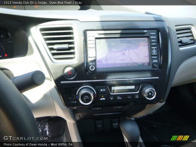 Dyno Blue Pearl / Gray 2013 Honda Civic EX-L Sedan