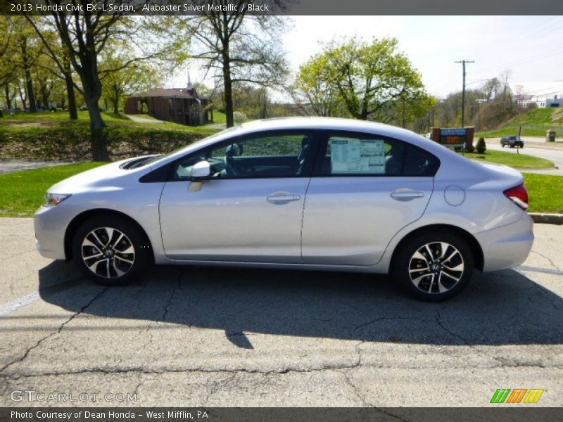 Alabaster Silver Metallic / Black 2013 Honda Civic EX-L Sedan