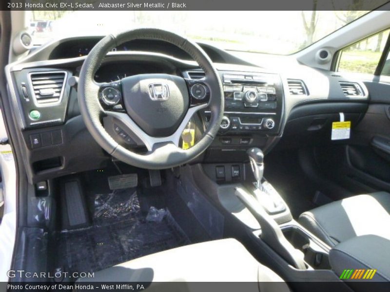 Alabaster Silver Metallic / Black 2013 Honda Civic EX-L Sedan