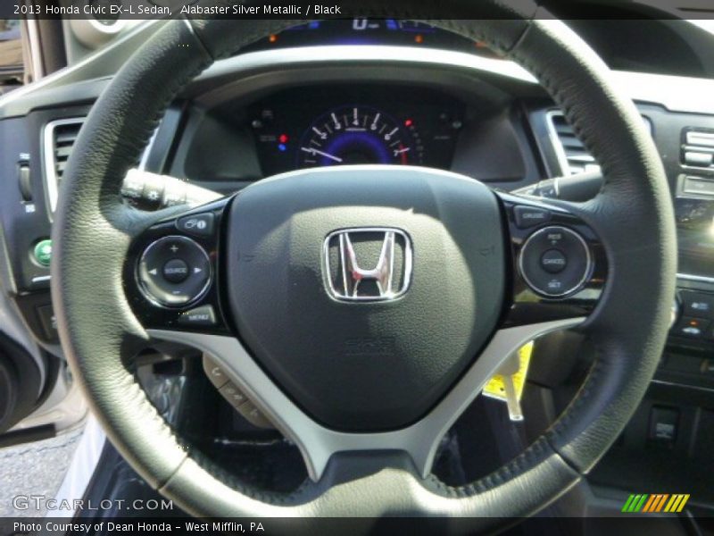 Alabaster Silver Metallic / Black 2013 Honda Civic EX-L Sedan