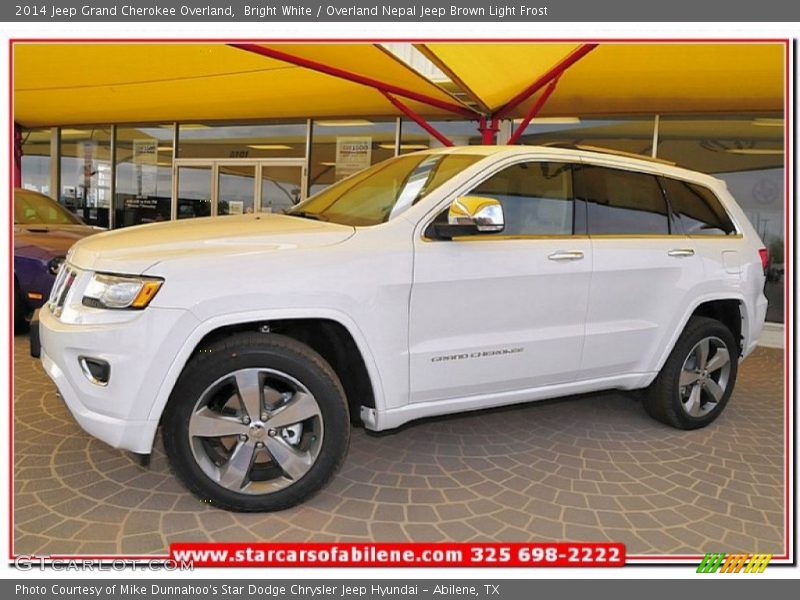 Bright White / Overland Nepal Jeep Brown Light Frost 2014 Jeep Grand Cherokee Overland