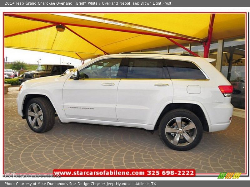 Bright White / Overland Nepal Jeep Brown Light Frost 2014 Jeep Grand Cherokee Overland
