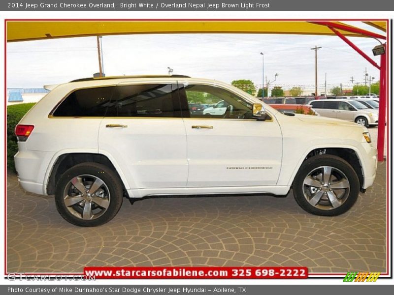 Bright White / Overland Nepal Jeep Brown Light Frost 2014 Jeep Grand Cherokee Overland