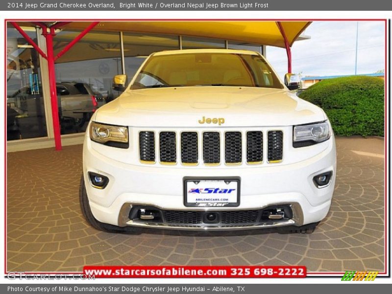 Bright White / Overland Nepal Jeep Brown Light Frost 2014 Jeep Grand Cherokee Overland