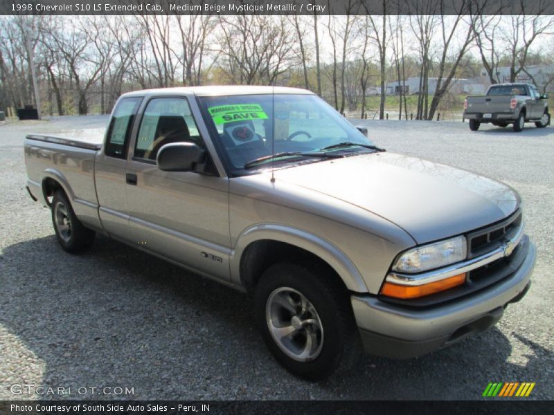 Medium Beige Mystique Metallic / Gray 1998 Chevrolet S10 LS Extended Cab