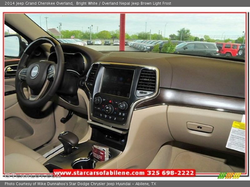 Bright White / Overland Nepal Jeep Brown Light Frost 2014 Jeep Grand Cherokee Overland
