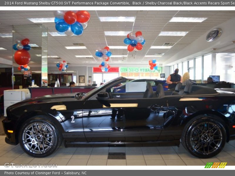 Black / Shelby Charcoal Black/Black Accents Recaro Sport Seats 2014 Ford Mustang Shelby GT500 SVT Performance Package Convertible