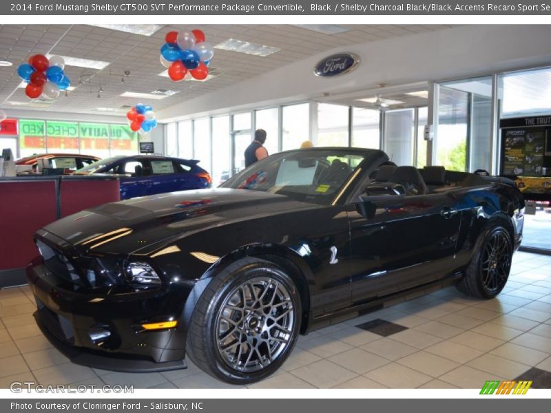 Black / Shelby Charcoal Black/Black Accents Recaro Sport Seats 2014 Ford Mustang Shelby GT500 SVT Performance Package Convertible
