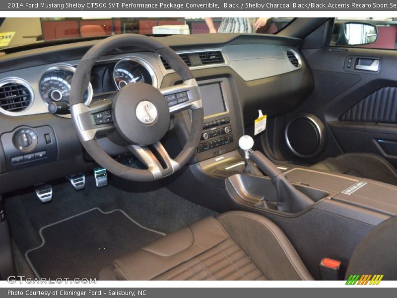 Shelby Charcoal Black/Black Accents Recaro Sport Seats Interior - 2014 Mustang Shelby GT500 SVT Performance Package Convertible 