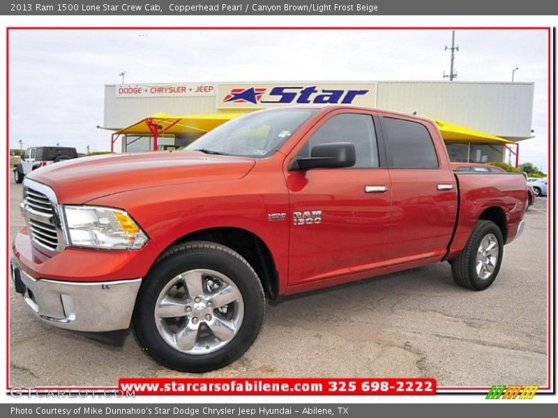 Copperhead Pearl / Canyon Brown/Light Frost Beige 2013 Ram 1500 Lone Star Crew Cab