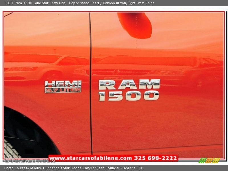 Copperhead Pearl / Canyon Brown/Light Frost Beige 2013 Ram 1500 Lone Star Crew Cab