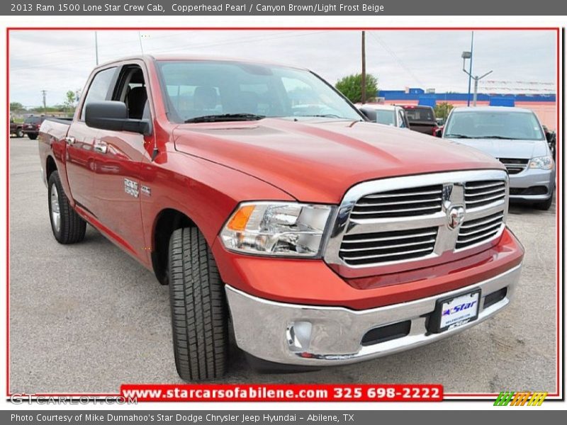 Copperhead Pearl / Canyon Brown/Light Frost Beige 2013 Ram 1500 Lone Star Crew Cab