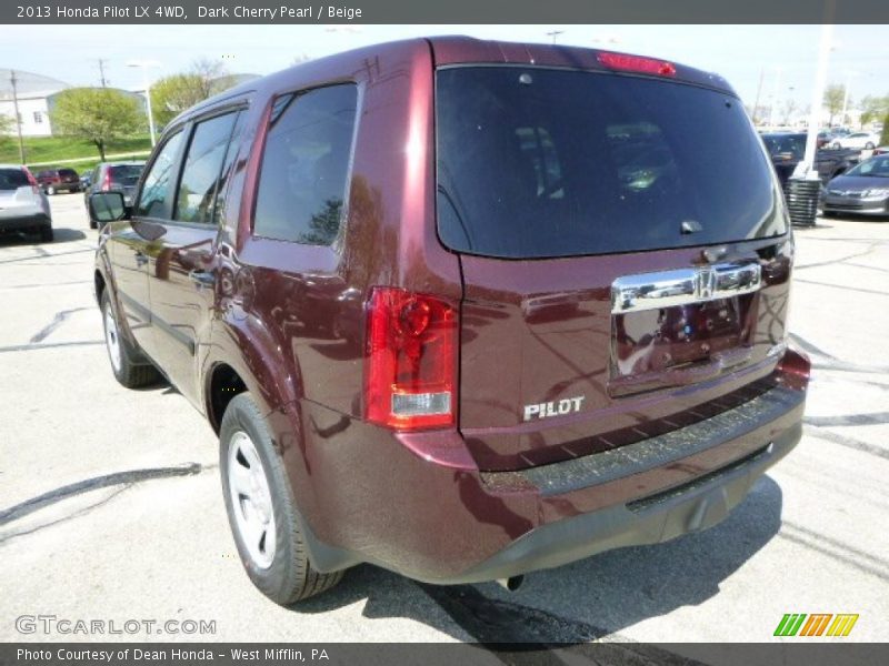 Dark Cherry Pearl / Beige 2013 Honda Pilot LX 4WD
