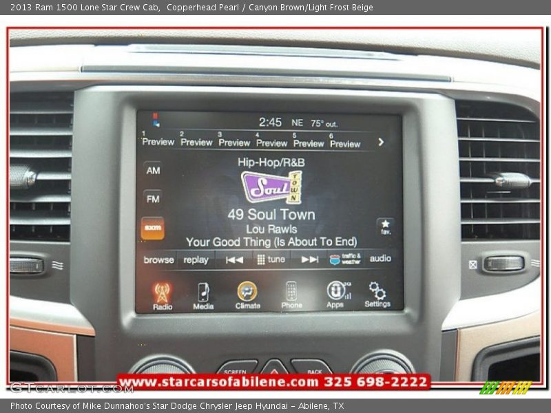 Copperhead Pearl / Canyon Brown/Light Frost Beige 2013 Ram 1500 Lone Star Crew Cab