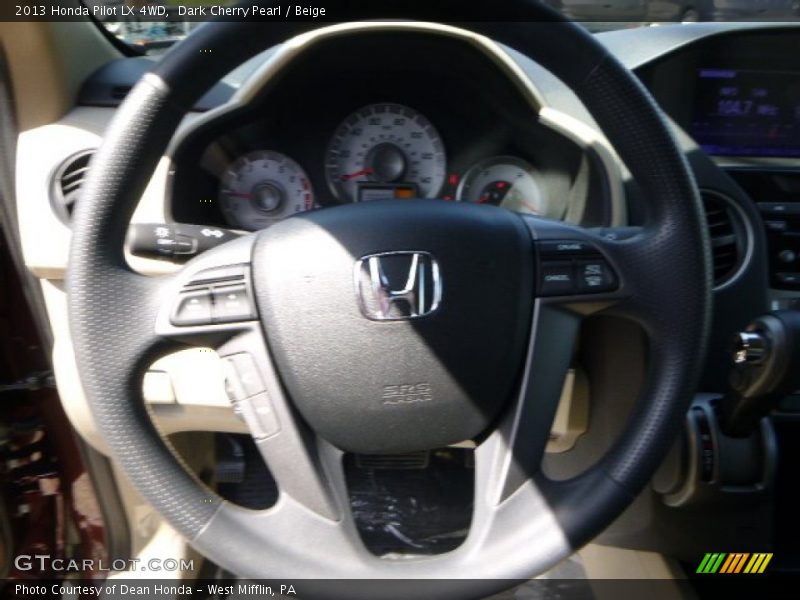 Dark Cherry Pearl / Beige 2013 Honda Pilot LX 4WD