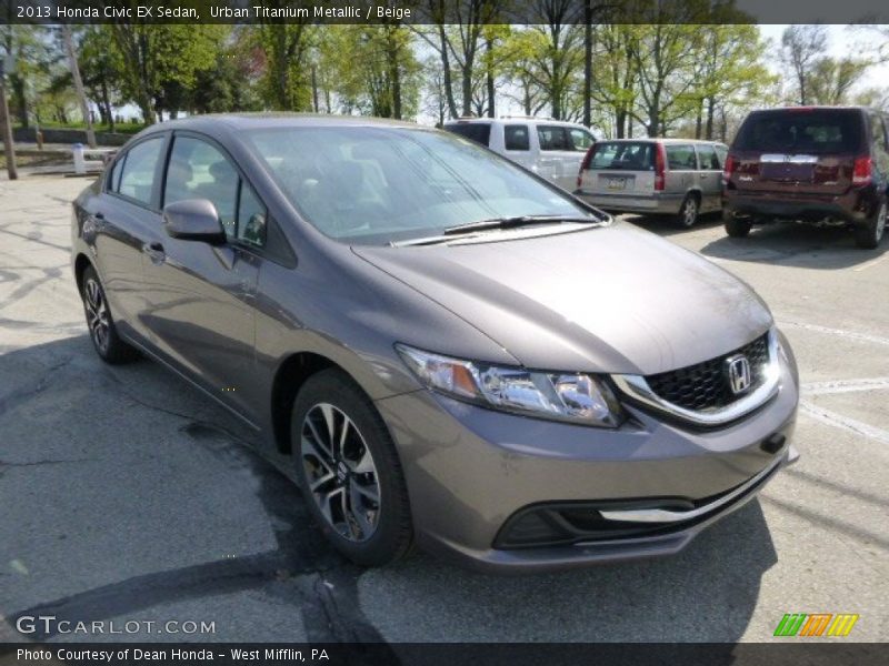 Urban Titanium Metallic / Beige 2013 Honda Civic EX Sedan