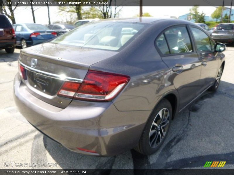 Urban Titanium Metallic / Beige 2013 Honda Civic EX Sedan