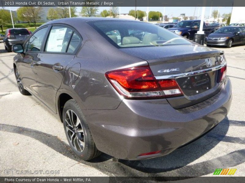Urban Titanium Metallic / Beige 2013 Honda Civic EX Sedan