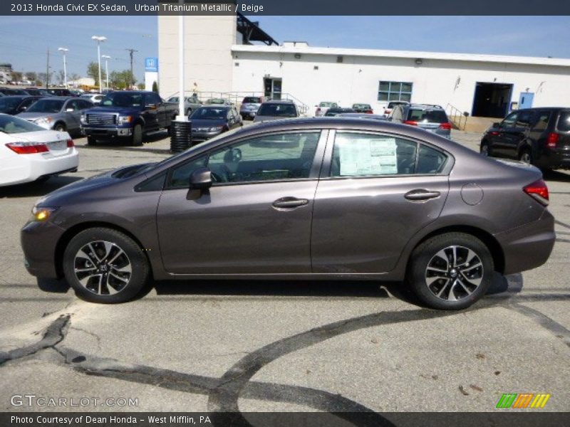 Urban Titanium Metallic / Beige 2013 Honda Civic EX Sedan