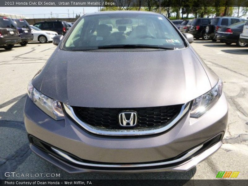 Urban Titanium Metallic / Beige 2013 Honda Civic EX Sedan